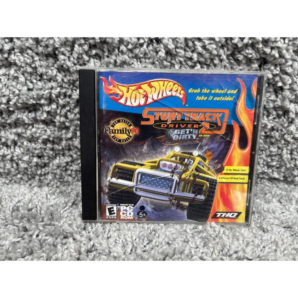 Hot Wheels Stunt Track Driver 2 Getn Dirty CD ROM Video Games Windows PC 95/98